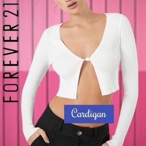 NWT FOREVER 21 Single Front-Button Open Style Cropped Cardigan Sweater/XL